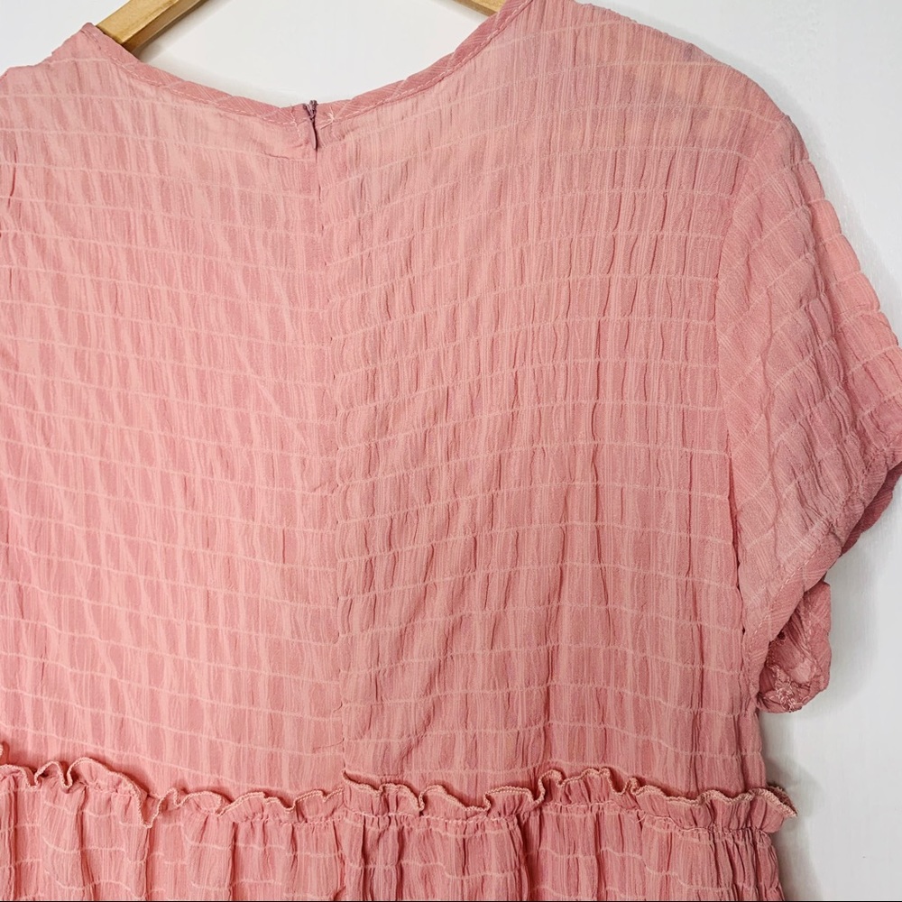 Pink Boho Ruffle Babydoll Top | L - Picture 7 of 11
